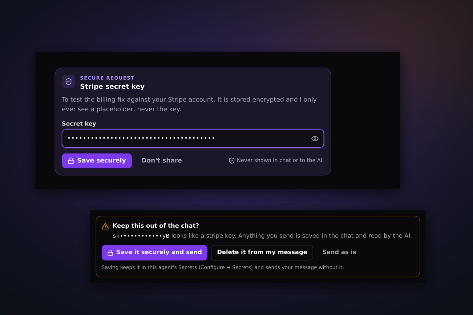 Secrets: hand your agents keys without pasting them into the chat