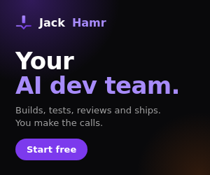 JackHamr banner, 300 by 250